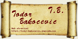 Todor Bakočević vizit kartica